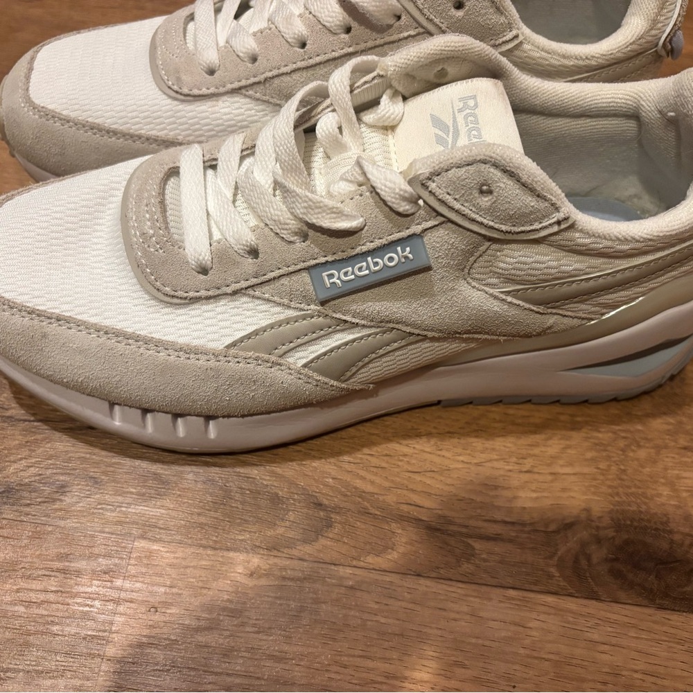 Reebok Classic White and Tan Sneakers - Picture 2 of 7
